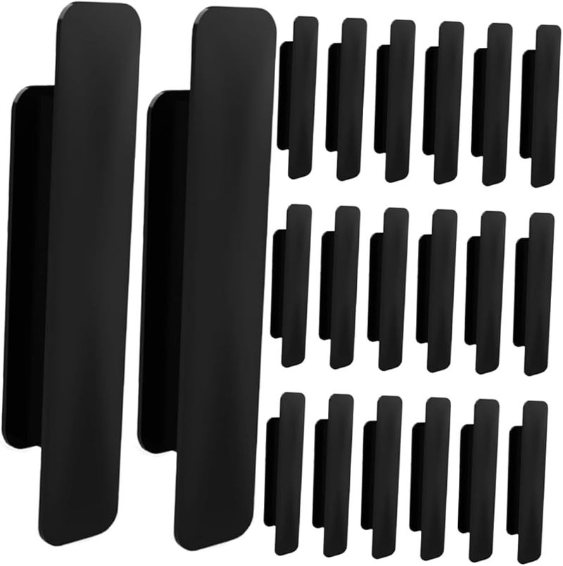 Veemoon 20 Pack Matte Black Self Adhesive Cabinet Handles No Drill Pulls Easy Installation - Image 1